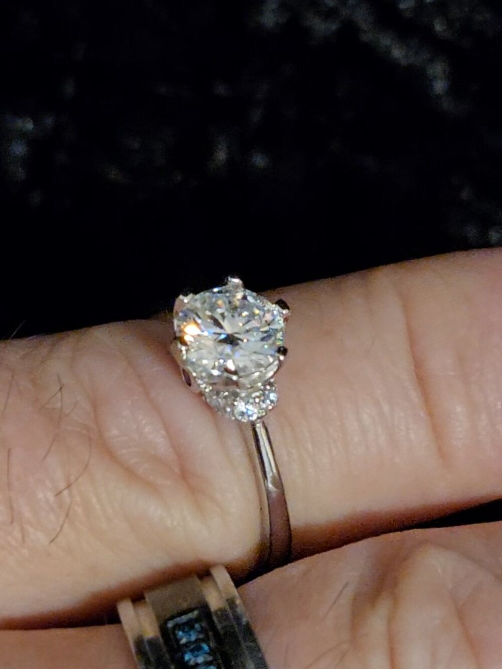 1ctw Moissanite DIAMOND with RUBY inlay size 7...26008